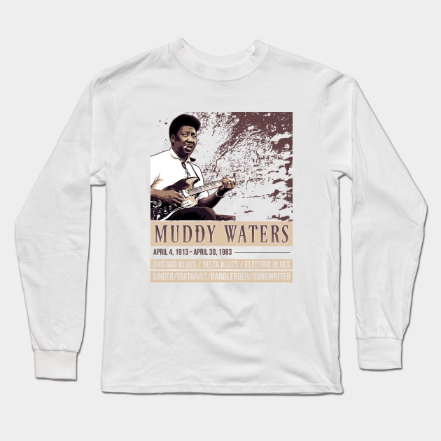 Muddy Waters // Blues legend Long Sleeve T-Shirt by Degiab